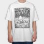 Lino Art Ghost Boat, Tricou Oversize Barbati (Unisex)