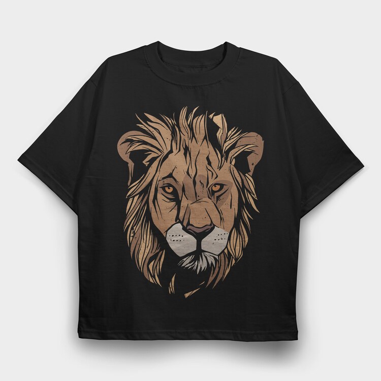 Lion Grunge, Tricou Oversize Barbati (Unisex)