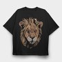 Lion Grunge, Tricou Oversize Barbati (Unisex)