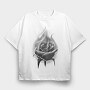 Burning Rose, Tricou Oversize Barbati (Unisex)