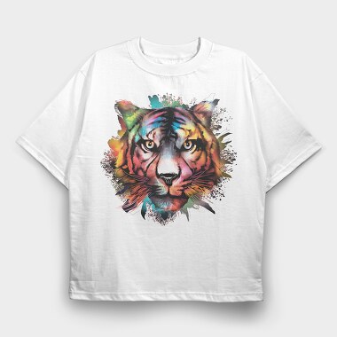 Watercolor Tiger, Tricou Oversize Barbati (Unisex)