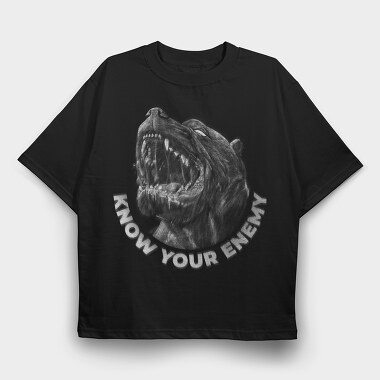 Pitbull Know Your Enemy, Tricou Oversize Barbati (Unisex)