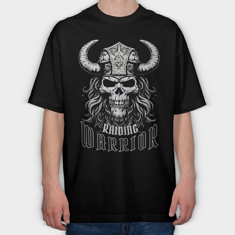 Skull Viking Warrior, Tricou Oversize Barbati (Unisex)