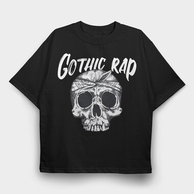 Gothic Rap Skull, Tricou Oversize Barbati (Unisex)