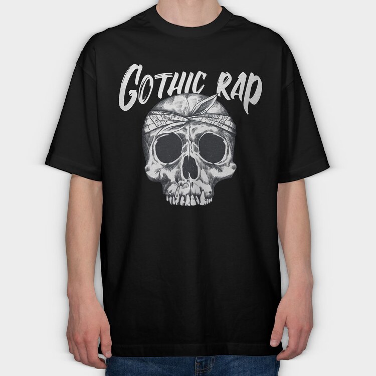 Gothic Rap Skull, Tricou Oversize Barbati (Unisex)