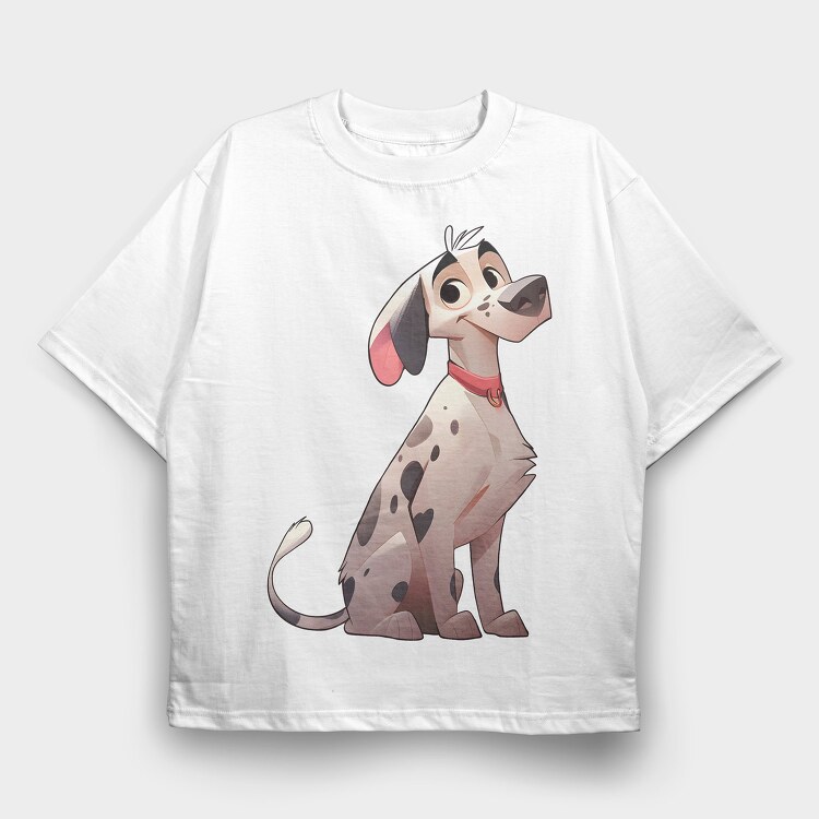 Dalmata Dog Cartoon, Tricou Oversize Barbati (Unisex)