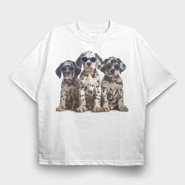 Dalmatas With Sunglasses, Tricou Oversize Barbati (Unisex)