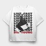 Live Fst Die Young, Tricou Oversize Barbati (Unisex)