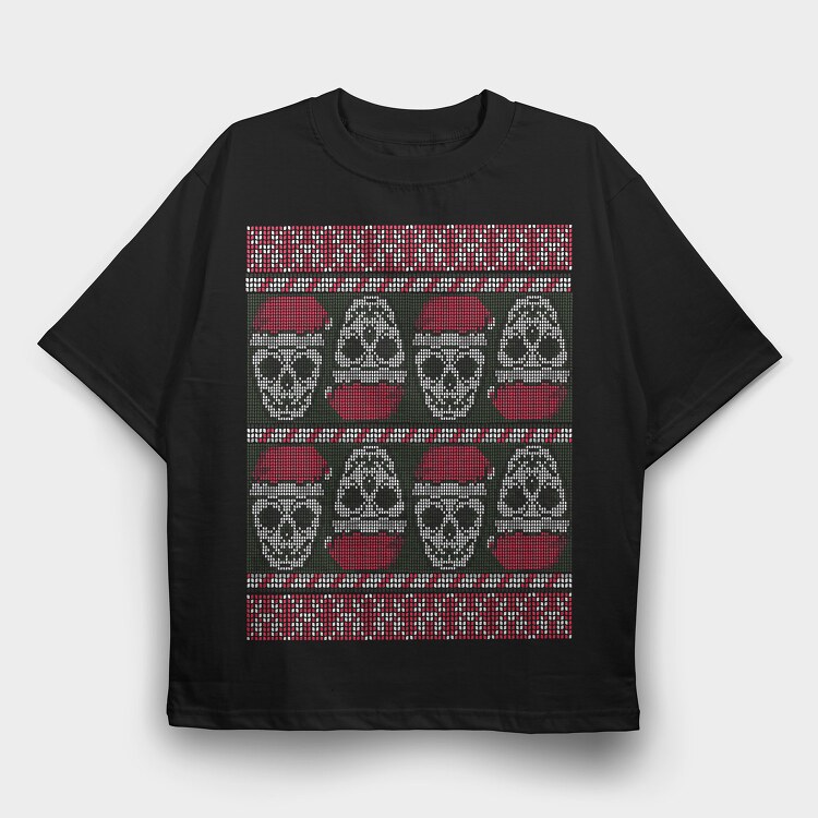 Skulls Ugly Sweater, Tricou Oversize Barbati (Unisex)