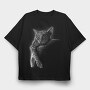 Sleeping Cat Moon, Tricou Oversize Barbati (Unisex)