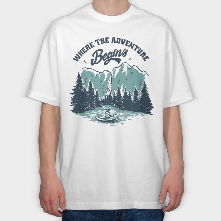 Where the Aventure Begins, Tricou Oversize Barbati (Unisex)