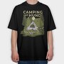 Camping and Hund, Tricou Oversize Barbati (Unisex)