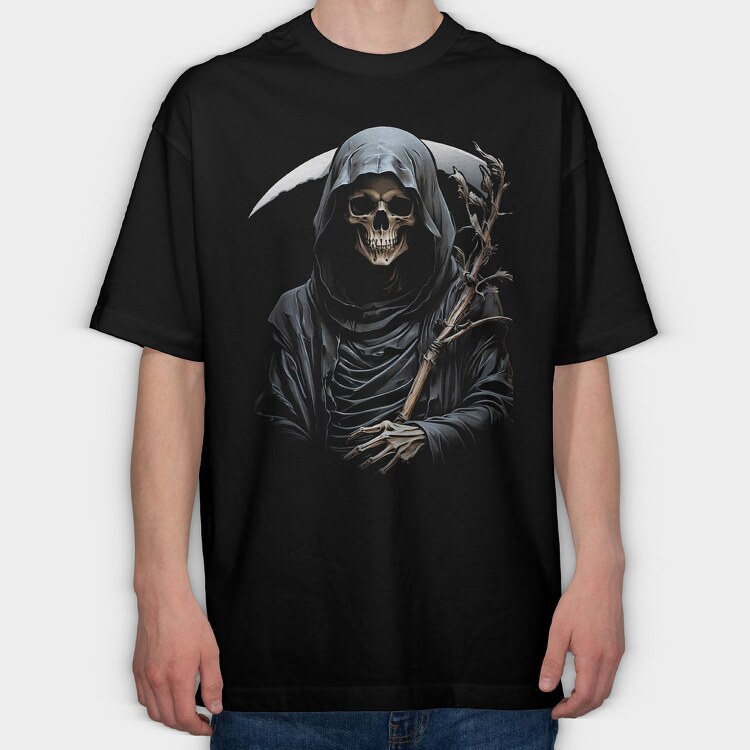 Grim Reaper Graphic, Tricou Oversize Barbati (Unisex)
