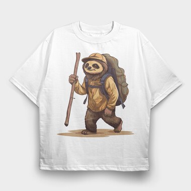 Sloth Hiking, Tricou Oversize Barbati (Unisex)
