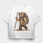 Sloth Hiking, Tricou Oversize Barbati (Unisex)