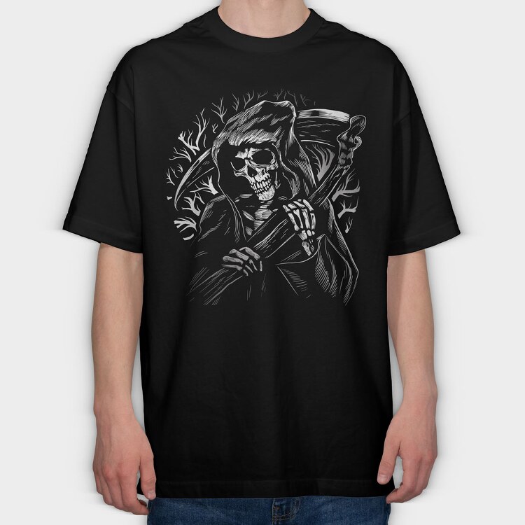 Grim Reaper Scythe, Tricou Oversize Barbati (Unisex)