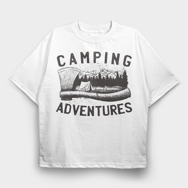 Camping Axe Adventure, Tricou Oversize Barbati (Unisex)