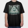 Wild and Free Mountain Cartoon, Tricou Oversize Barbati (Unisex)