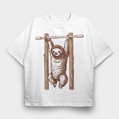 Sloth Workout, Tricou Oversize Barbati (Unisex)