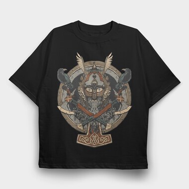 Winged Viking, Tricou Oversize Barbati (Unisex)