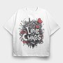 Love Chaos, Tricou Oversize Barbati (Unisex)