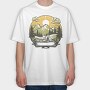 Camping Sunset, Tricou Oversize Barbati (Unisex)