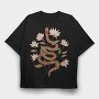 Snake and Flowers, Tricou Oversize Barbati (Unisex)