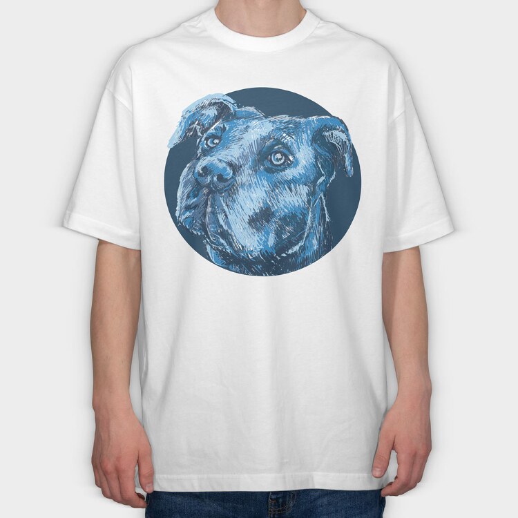Portrait Pitbull, Tricou Oversize Barbati (Unisex)