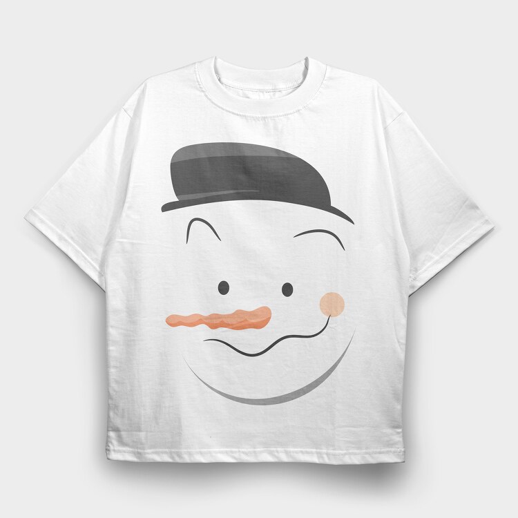 Snow Man Face 1, Tricou Oversize Barbati (Unisex)
