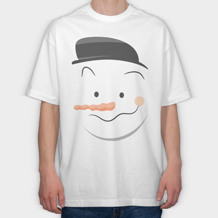 Snow Man Face 1, Tricou Oversize Barbati (Unisex)