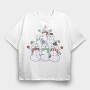 Snowman Tree, Tricou Oversize Barbati (Unisex)