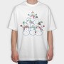 Snowman Tree, Tricou Oversize Barbati (Unisex)