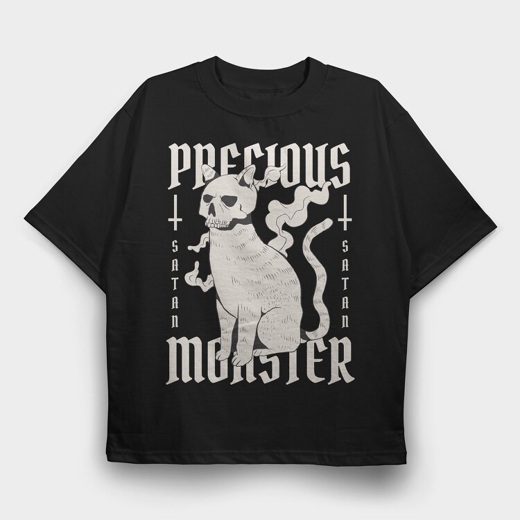 Precious Monster Cat, Tricou Oversize Barbati (Unisex)