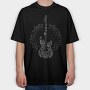 Guitar Made Out of Music Notes, Tricou Oversize Barbati (Unisex)