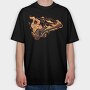 Guitar on Fire, Tricou Oversize Barbati (Unisex)