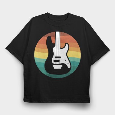 Guitar Retro, Tricou Oversize Barbati (Unisex)