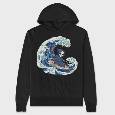 Grim Reaper Surfing, Hanorac Oversize Barbati (Unisex)