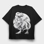 Dinosaur Guitar, Tricou Oversize Barbati (Unisex)