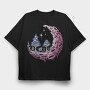 Psychedelic Moon, Tricou Oversize Barbati (Unisex)