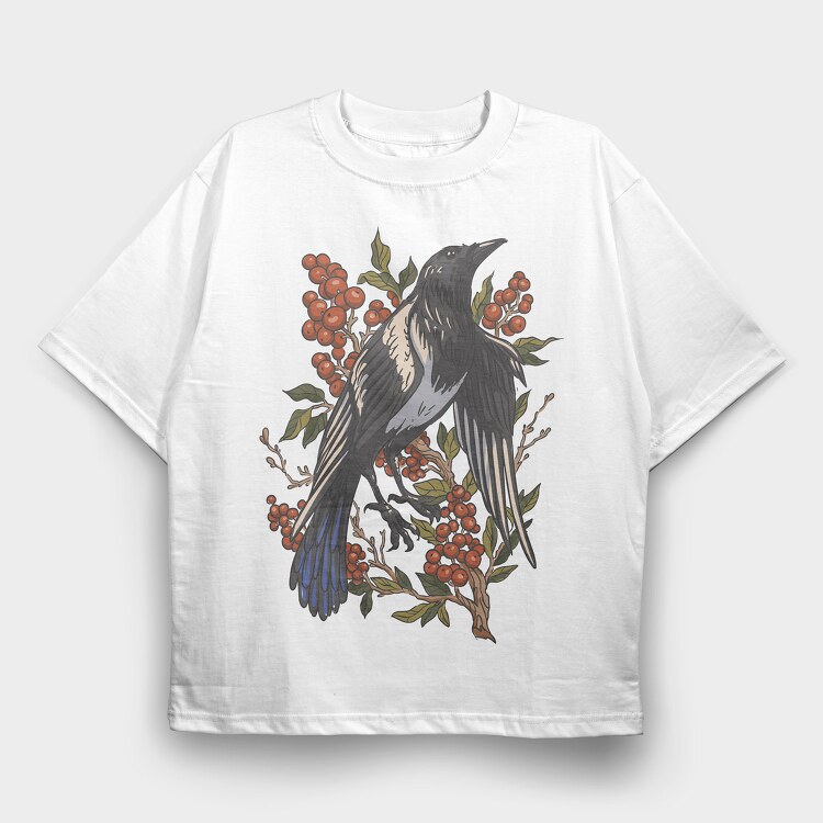 Magpie Berries, Tricou Oversize Barbati (Unisex)