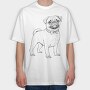 Pug Dog, Tricou Oversize Barbati (Unisex)