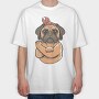 Pug Strong Woman, Tricou Oversize Barbati (Unisex)