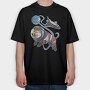 Space Dog Earth, Tricou Oversize Barbati (Unisex)