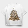 Pugs Christmas Tree, Tricou Oversize Barbati (Unisex)