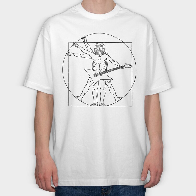 Man Electric Guitar, Tricou Oversize Barbati (Unisex)