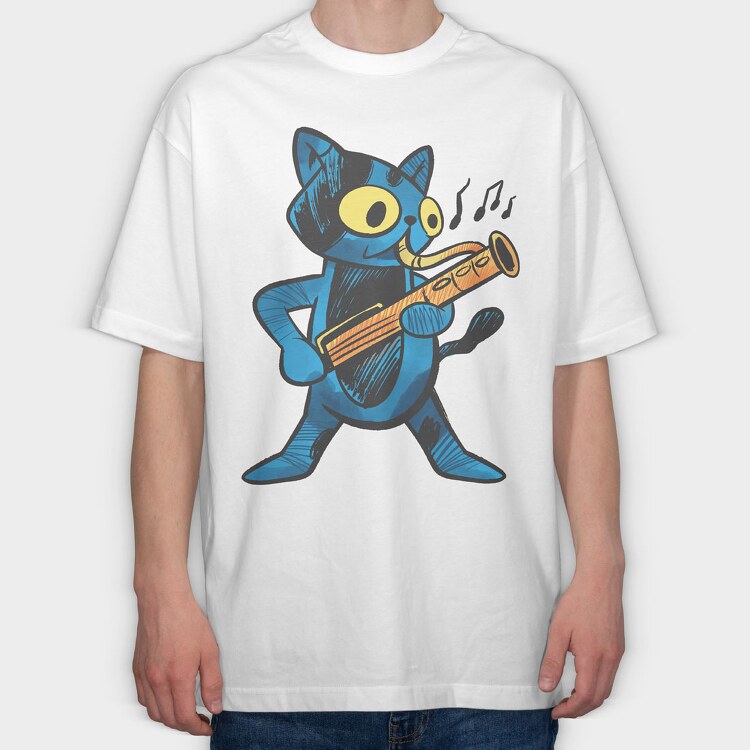 Cat Bassoon, Tricou Oversize Barbati (Unisex)