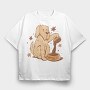 Dog Coffee Doodle, Tricou Oversize Barbati (Unisex)