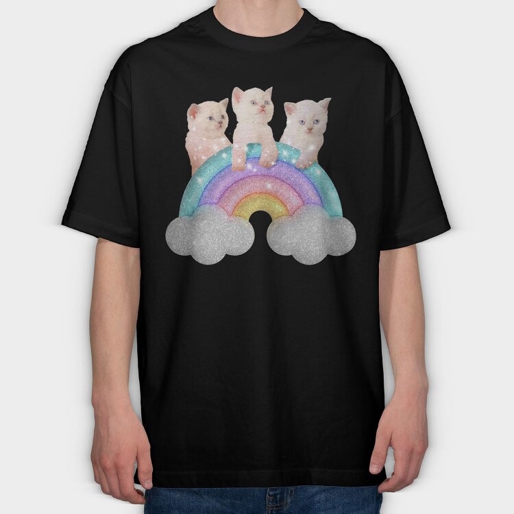 Sparkles Cats, Tricou Oversize Barbati (Unisex)