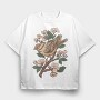 Sparrow Cherry Blossom, Tricou Oversize Barbati (Unisex)