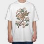 Sparrow Cherry Blossom, Tricou Oversize Barbati (Unisex)